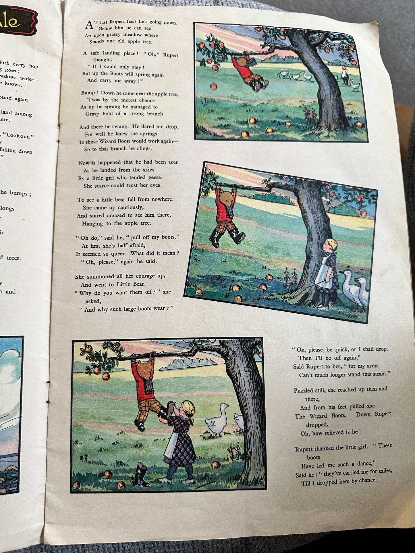 1946 Rupert & The Wonderful Boots - Mary Tourtel (Sampson, Low & Marston Co. Ltd 14” x 9.25” Card covers