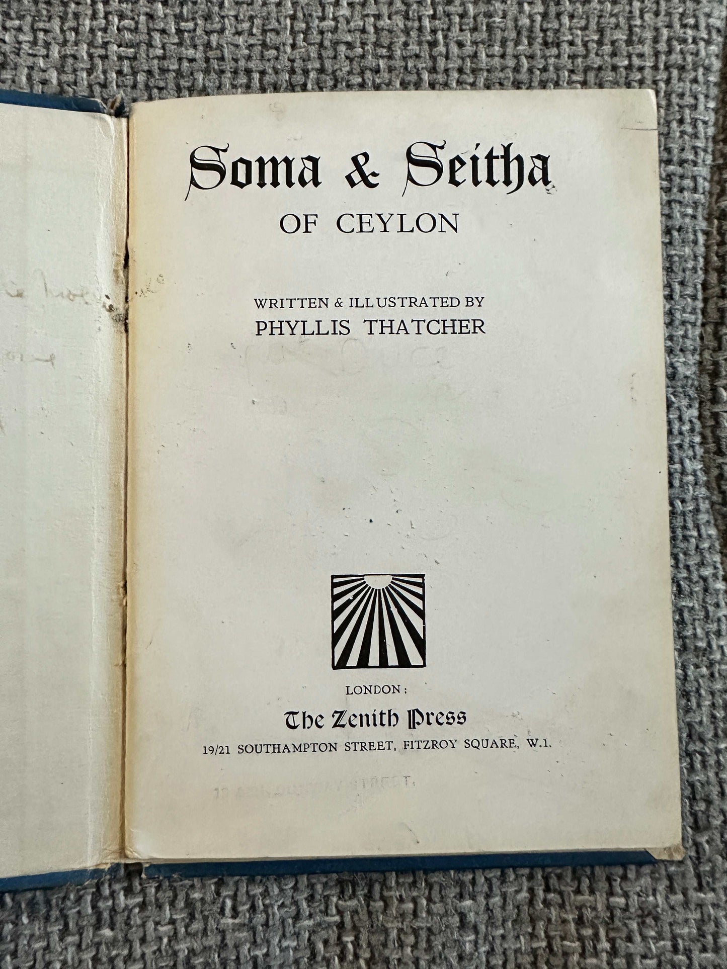 1937 Soma & Seitha Of Ceylon - Phyllis Thatcher (The Zenith Press)