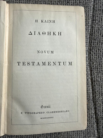 1877 Novum Testamentum Grece (New Testament in Greek) Clarendon