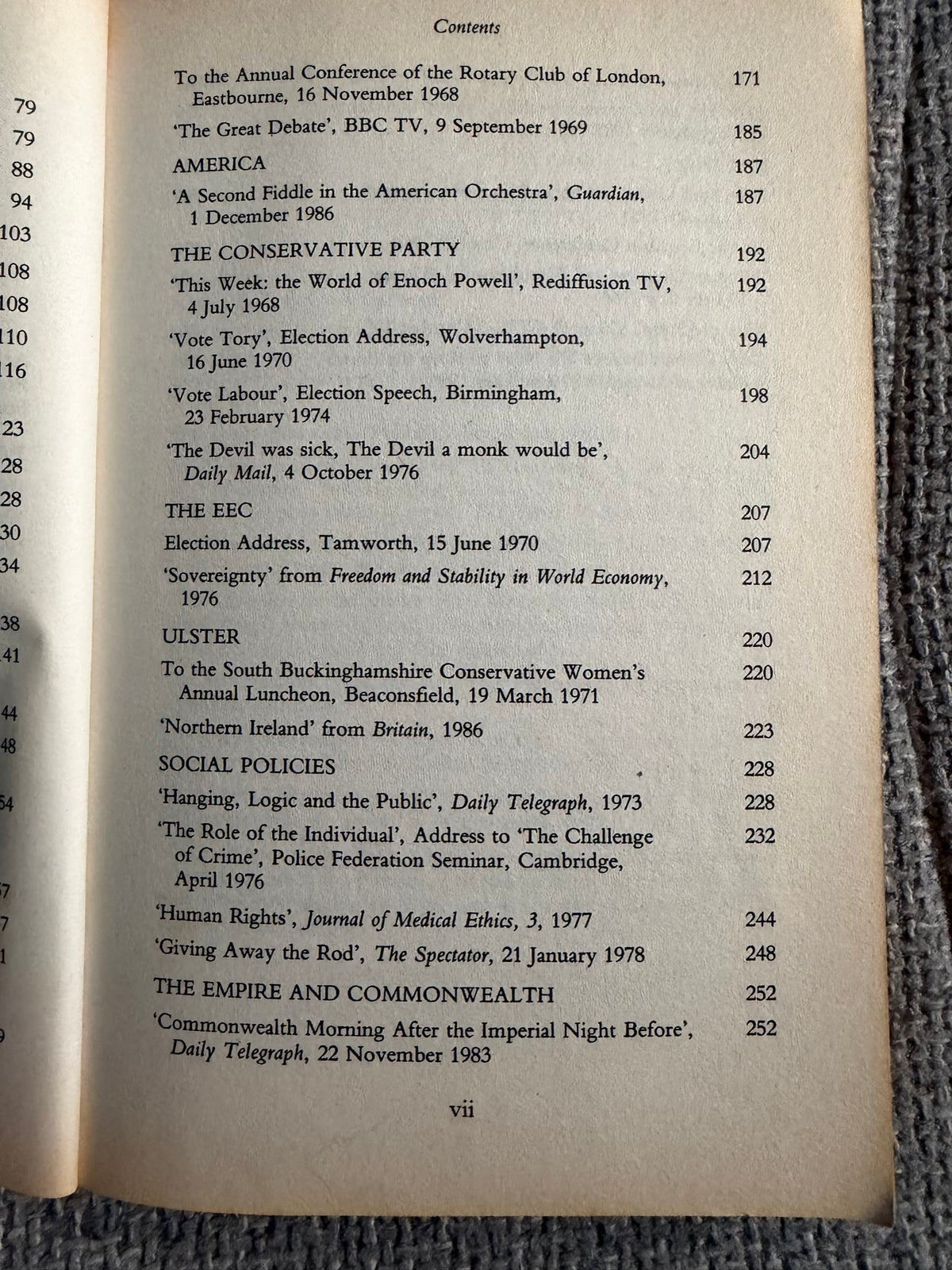 1992 Reflections Selected Writings & Speeches of Enoch Powell edited by Rex Collings (Bellew Publishing)