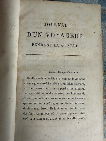 1871 Journal D’un Voyageur Pendant La Guerre by George Sand(Michel Lévy Frères)