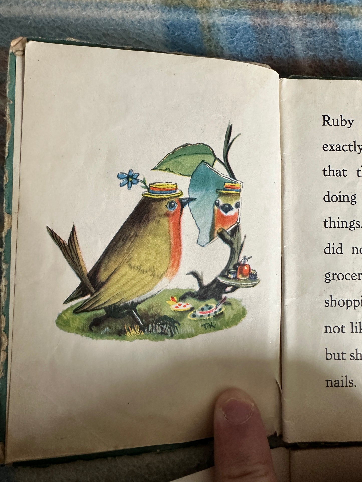 1940’s 2 x Peekobooks without covers Ruby The Robin & Sally The Sparrow - Patience Powell(Perry Colour Books Ltd)