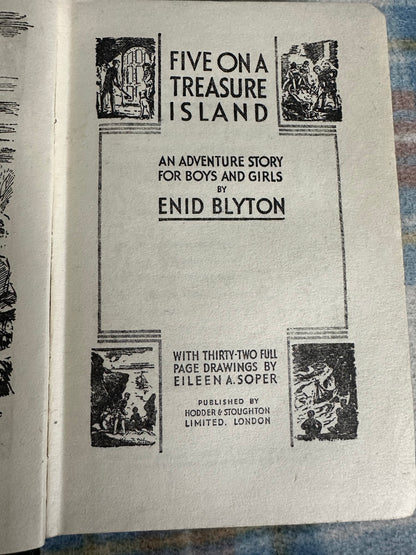 1947 Five On A Treasure Island(Famous Five) Enid Blyton(Hodder & Stoughton)