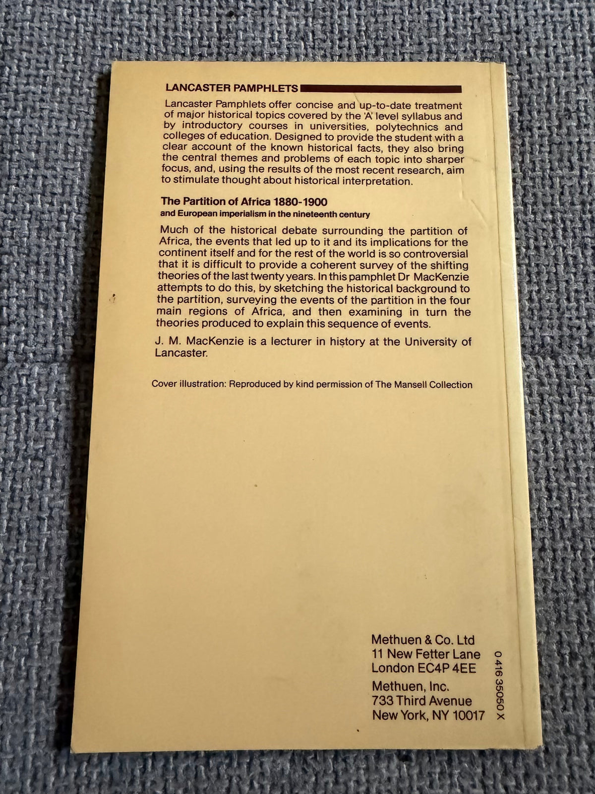 1983 The Partition Of Africa 1880-1900 - J. M. MacKenzie (Methuen)