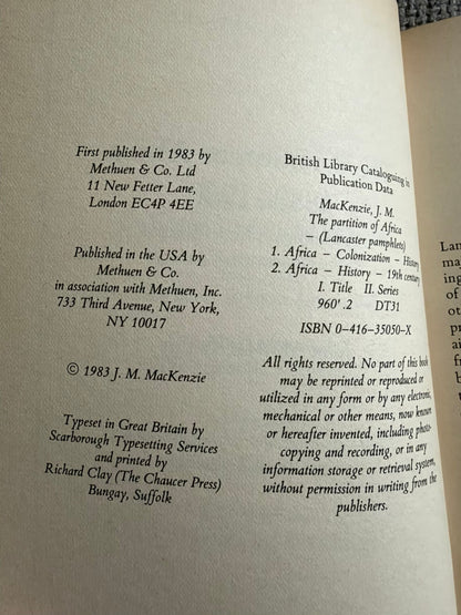 1983 The Partition Of Africa 1880-1900 - J. M. MacKenzie (Methuen)