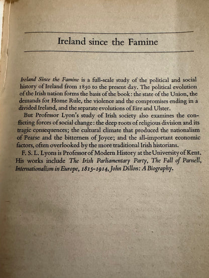 1981 Ireland Since The Famine - F. S. L. Lyons - Fontana