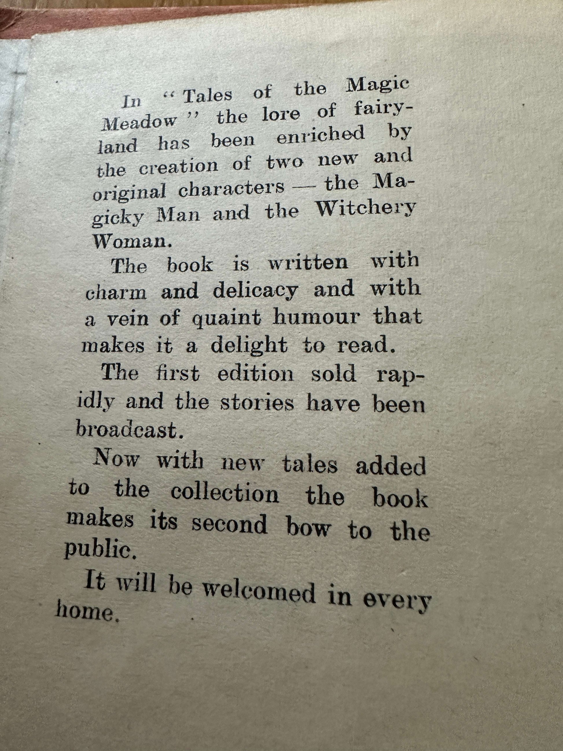 1946 Tales Of The Magic Meadow - O. W. Humphrey (Desmond Rushton Illust) Morris & Co Ltd.