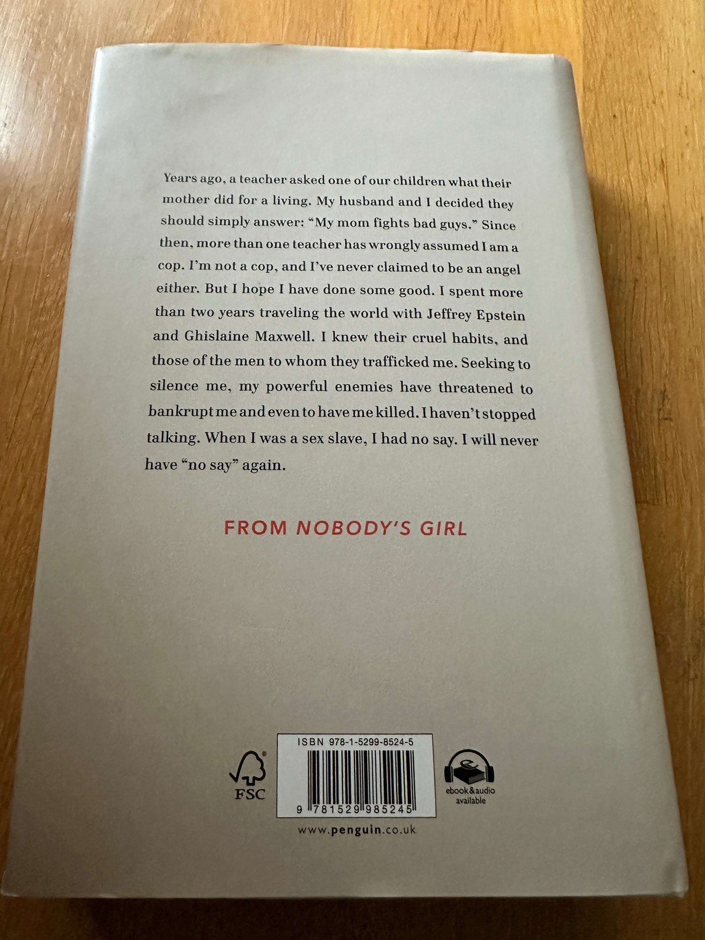 2025 Nobody’s Girl - Virginia Roberts Giuffre (Doubleday)