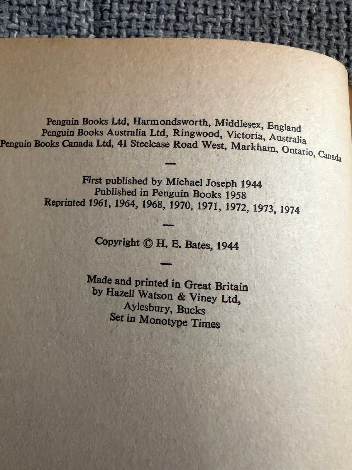 1974 Fair Stood The Wind For France - H. E. Bates (Penguin)