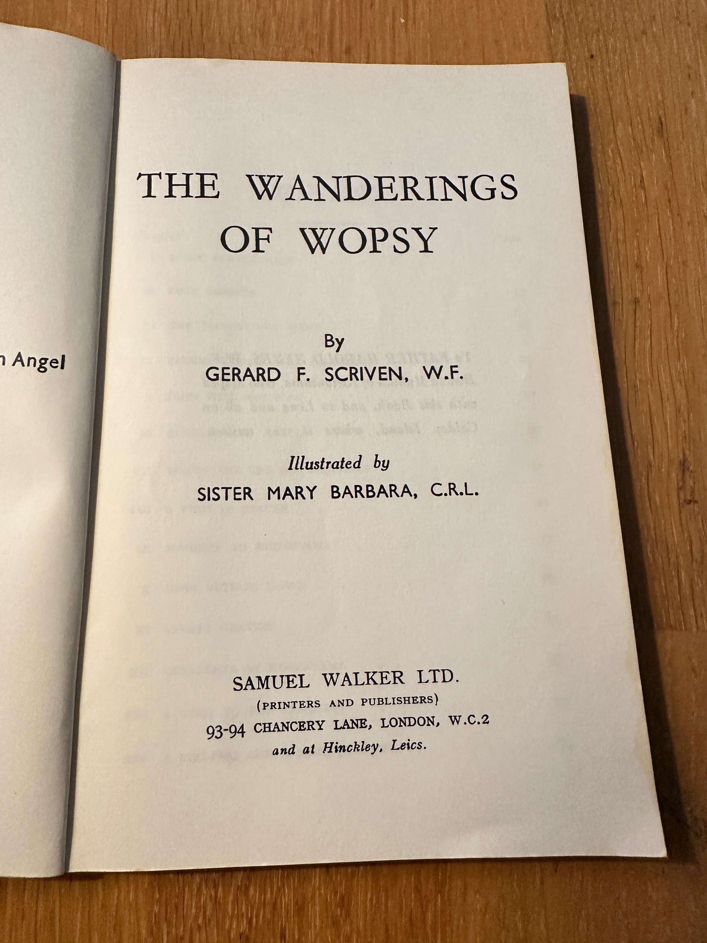 1967 The Wanderings Of Wopsy - Fr. Gerard F. Scriven (Illust Sister Mary Barbara (Samuel Walker Ltd)