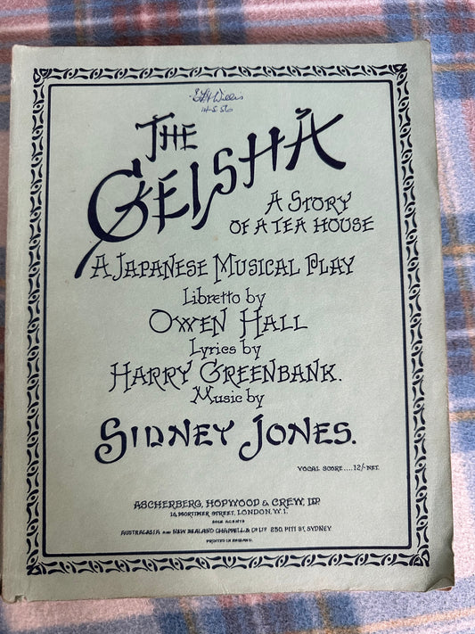 1956 The Geisha A Story Of A Tea Room A Japanese Musical Play(Harry Greenbank lyrics music Sidney Jones