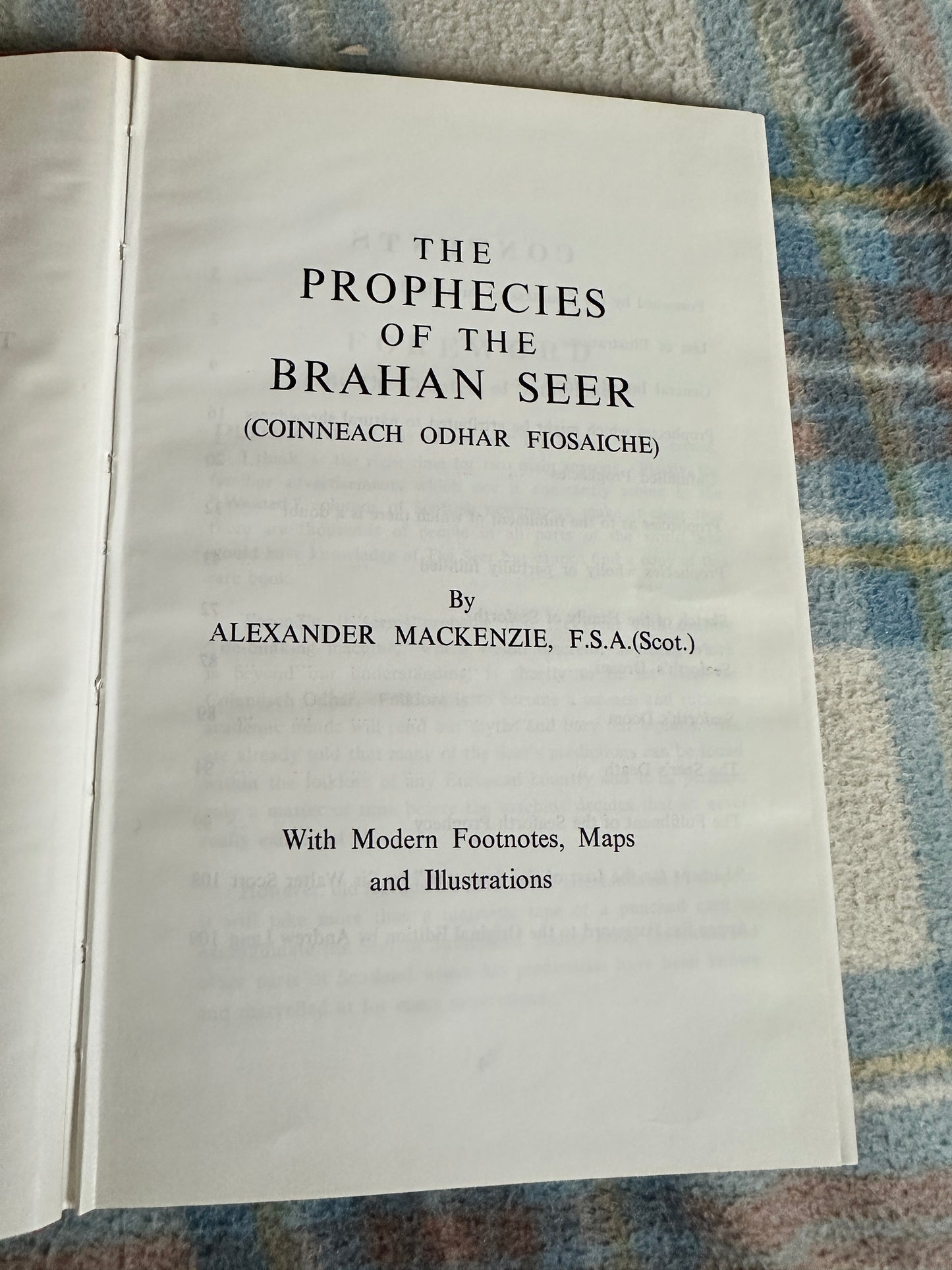 1972 The Prophecies Of The Brahan Seer(Coinneach Odhar Fiosaiche) - Alexander MacKenzie(Sutherland Press)