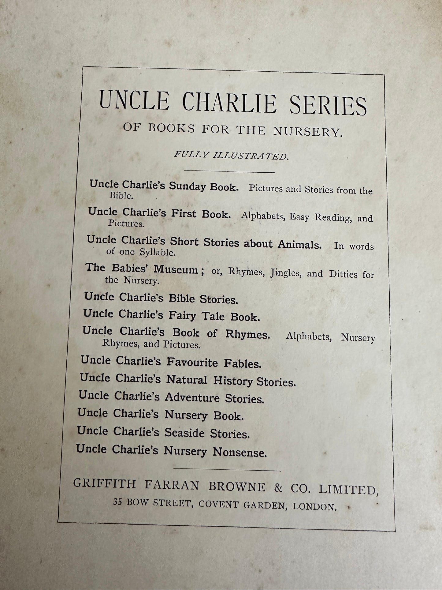 1902 Uncle Charlie’s Seaside Stories (Griffith, Farran, Browne & Co Ltd)