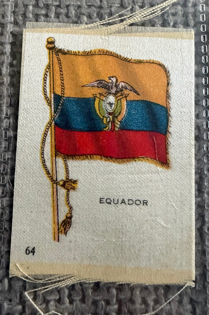 12 x Vintage Wix / B.D.V. Tobacco Silk Flag Cards — World Flags Collection c.1910s–1930s