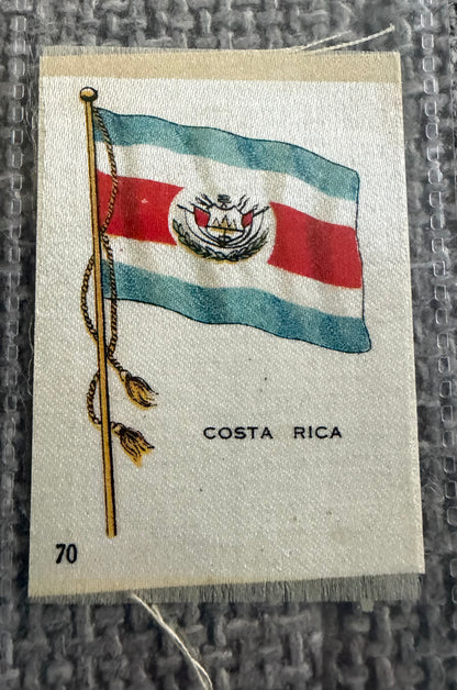 12 x Vintage Wix / B.D.V. Tobacco Silk Flag Cards — World Flags Collection c.1910s–1930s