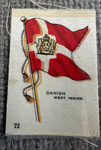 12 x Vintage Wix / B.D.V. Tobacco Silk Flag Cards — World Flags Collection c.1910s–1930s