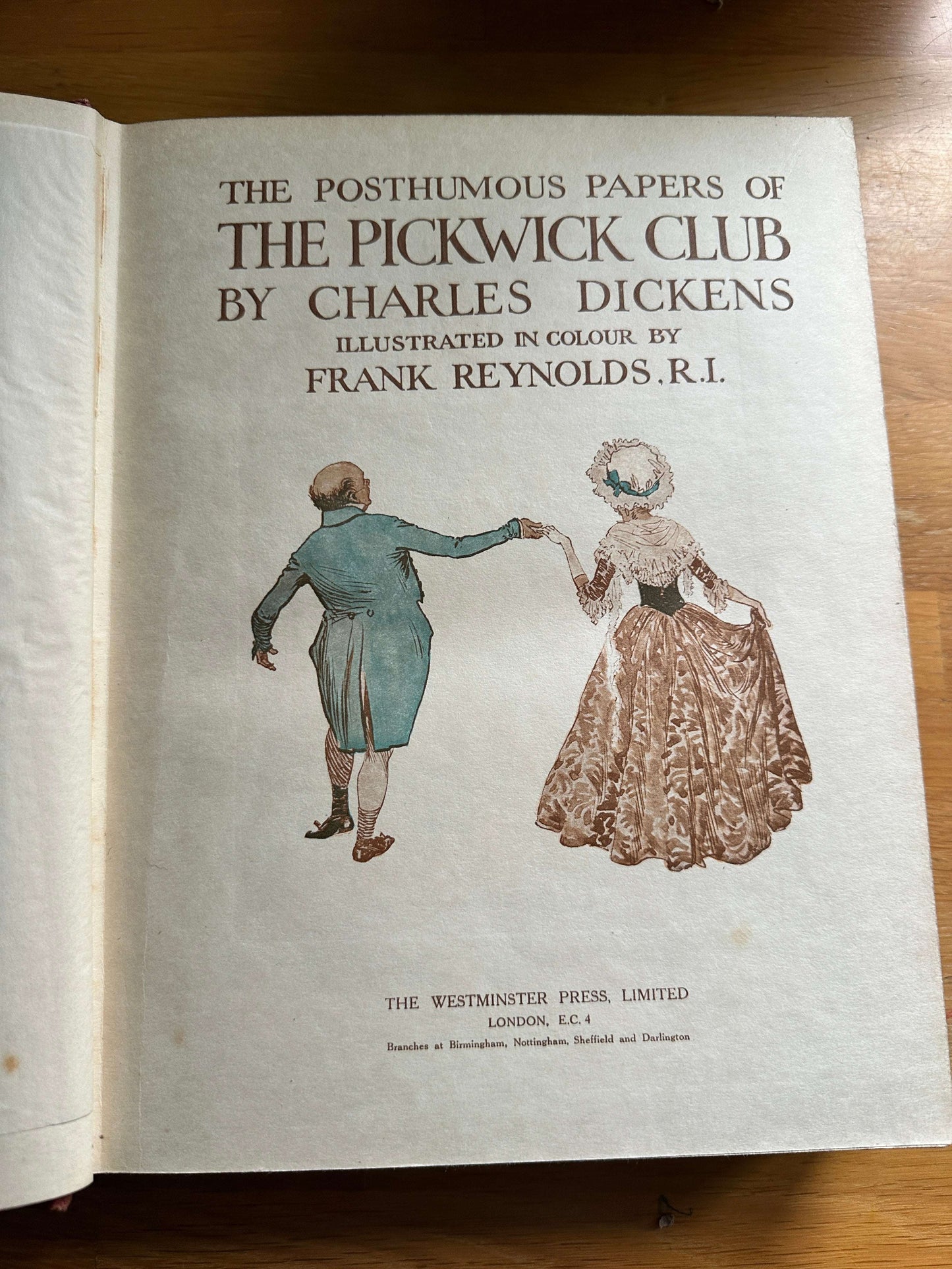 1912 The Pickwick Papers - Charles Dickens (Frank Reynolds Illust) 28cm x 22cm x 5cm The Westminster Press