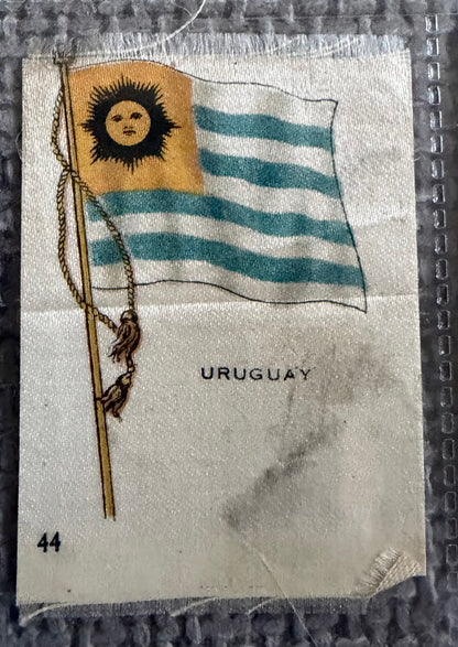 12 x Vintage Wix / B.D.V. Tobacco Silk Flag Cards — World Flags Collection c.1910s–1930s.