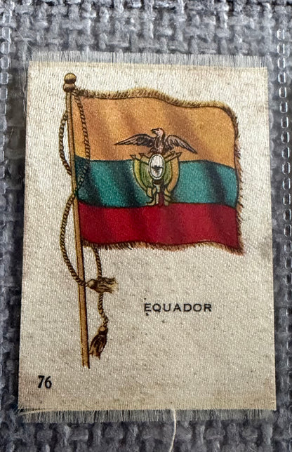 12 x Vintage Wix / B.D.V. Tobacco Silk Flag Cards — World Flags Collection c.1910s–1930s.