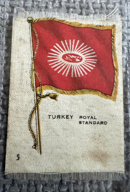 12 x Vintage Wix / B.D.V. Tobacco Silk Flag Cards — World Flags Collection c.1910s–1930s.