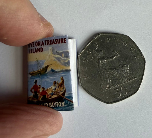 Five On Treasure Island 1:12 2x3 scale, debacle dust jacket opening book