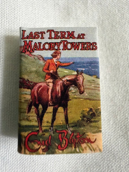 Last Term At Malory Towers miniature 1:12 scale 2x3 opening book text & graphics