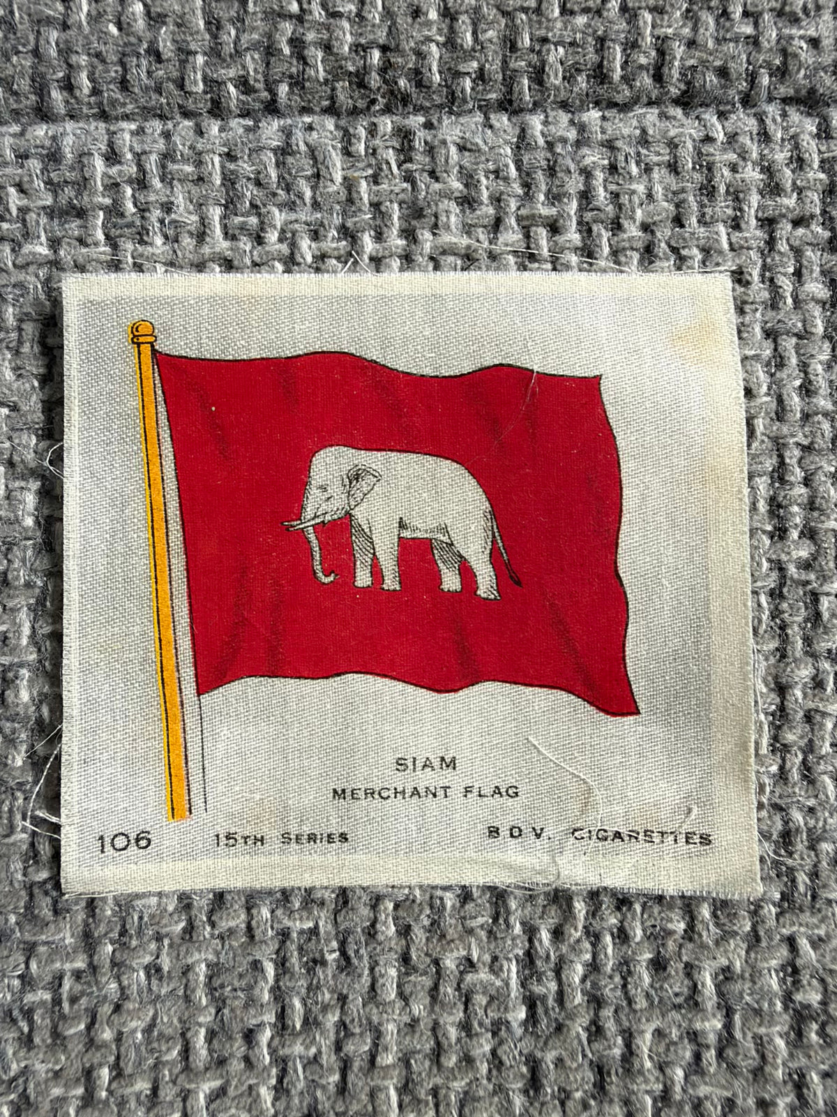 B.D.V. Silk Flag — Siam, Merchant Flag — No.106 — 15th Series — c.1915