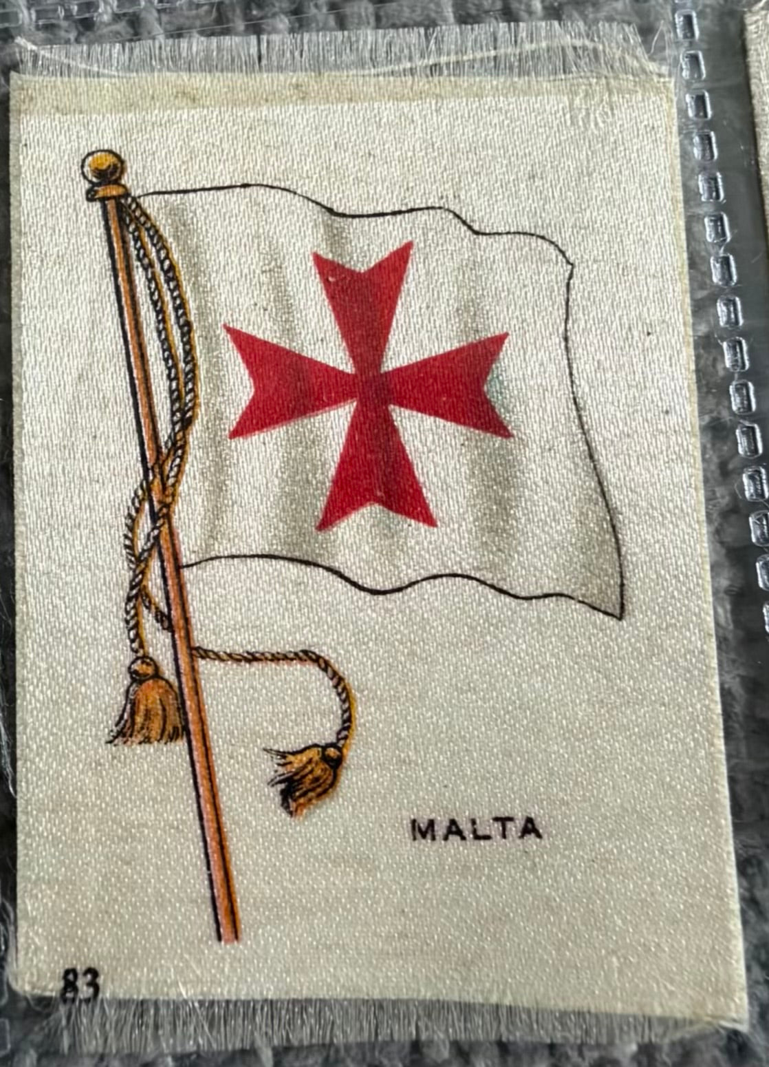 SOLD / B.D.V. Silk Flag Card Bundle — 9 Early 20th Century World Flags — China, Italy, USA, New Zealand & More