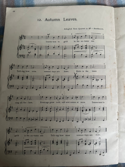 Sheet music page for A First Garland of Great Tunes Percy M Young featuring Autumn Leaves
