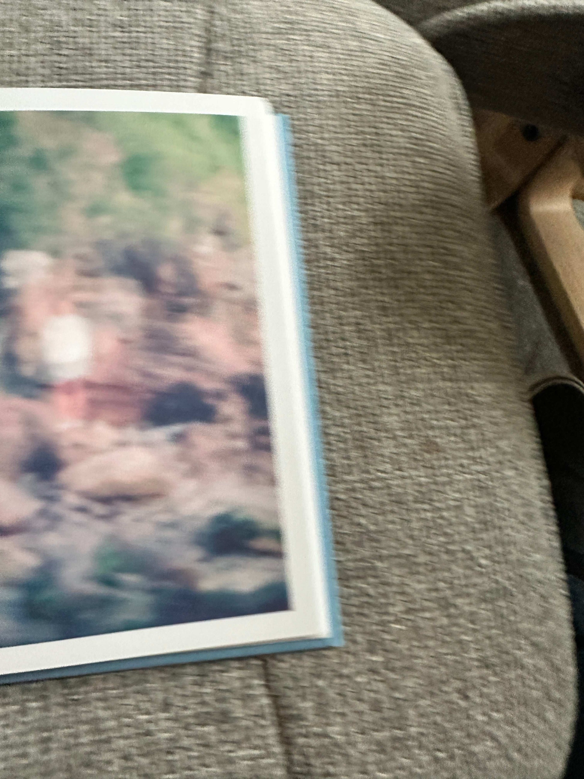 The Magic Border signed poetry book by Honeyburn Books displayed on a cozy chair