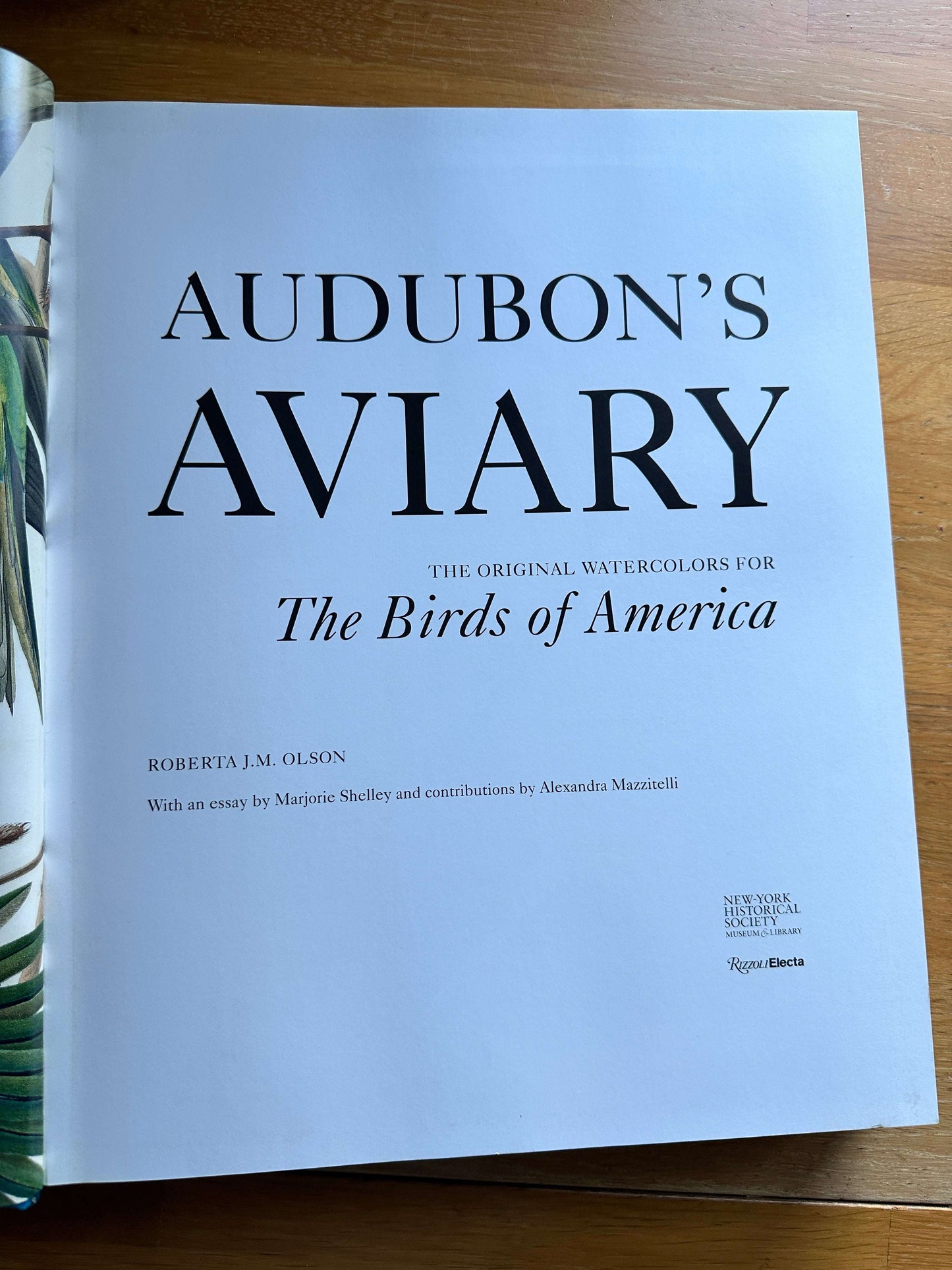 Audubon's Aviary — Roberta J.M. Olson — 2021 — Hardcover edition with original watercolors