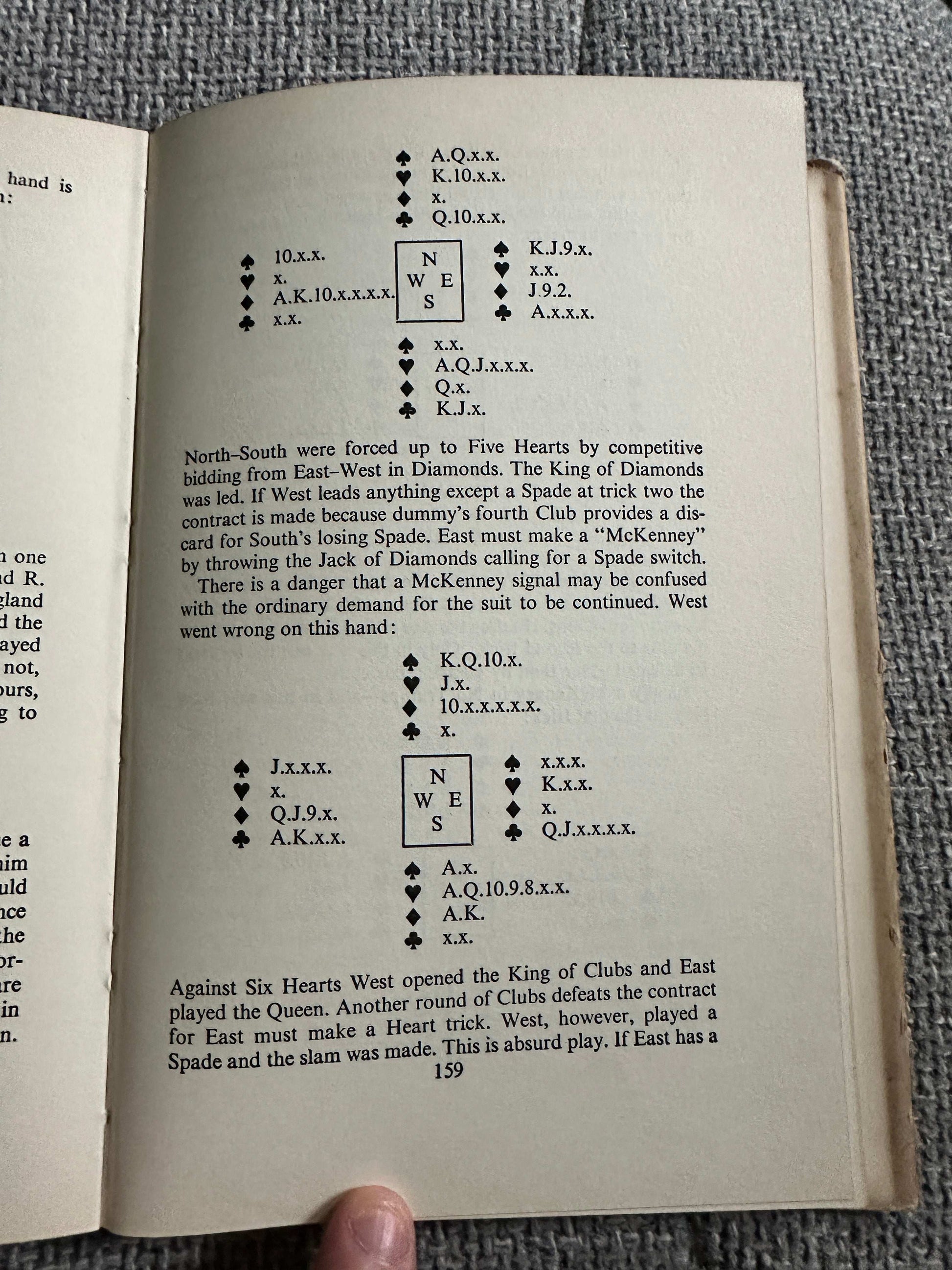 Inside page of the 1959 Bridge Is An Easy Game book showing gameplay illustrations and strategies