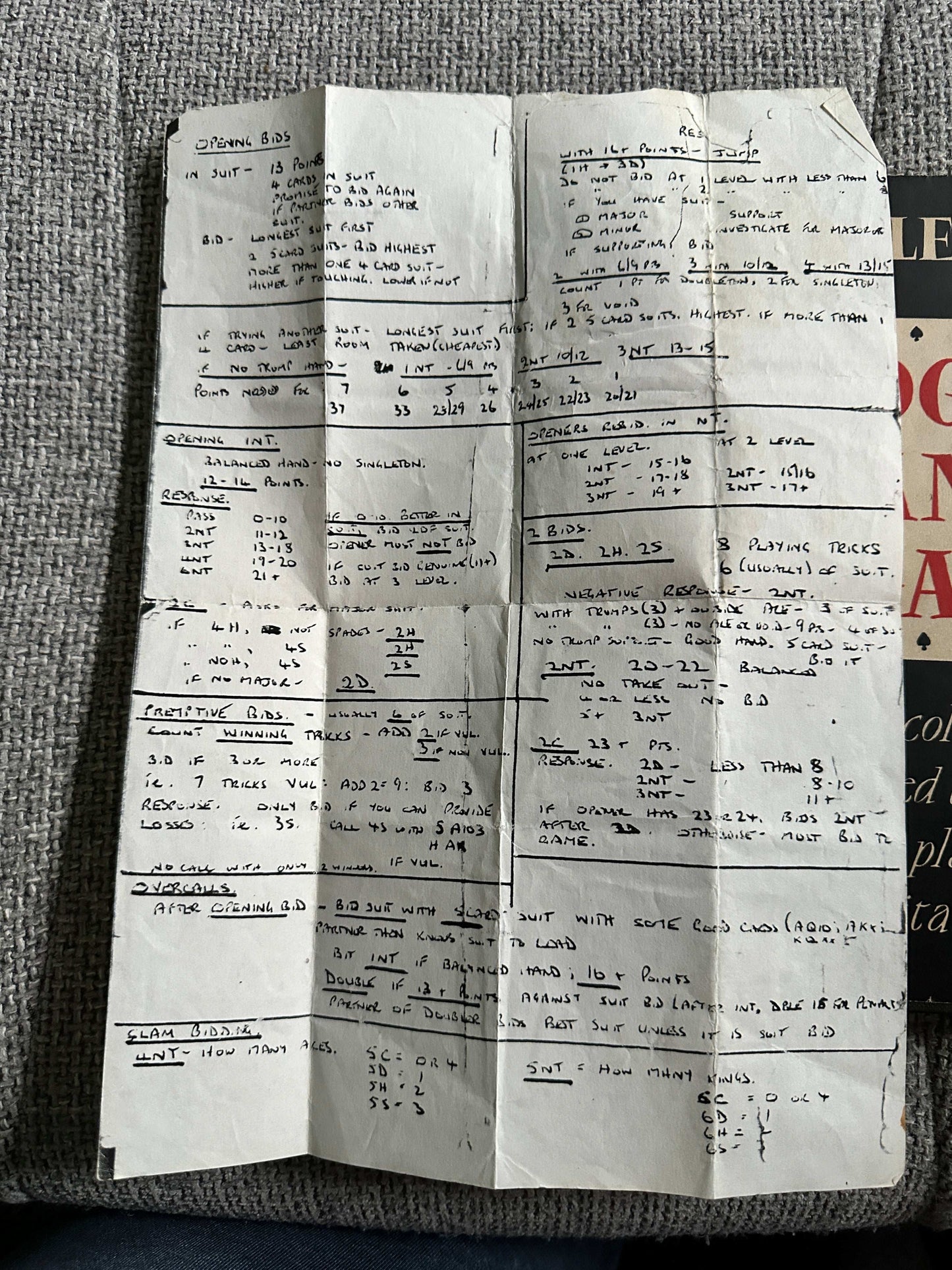Notes and tips on 1959 Bridge Is An Easy Game book for learning the card game strategies