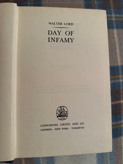 Walter Lord Day of Infamy first edition book page with publisher details and title