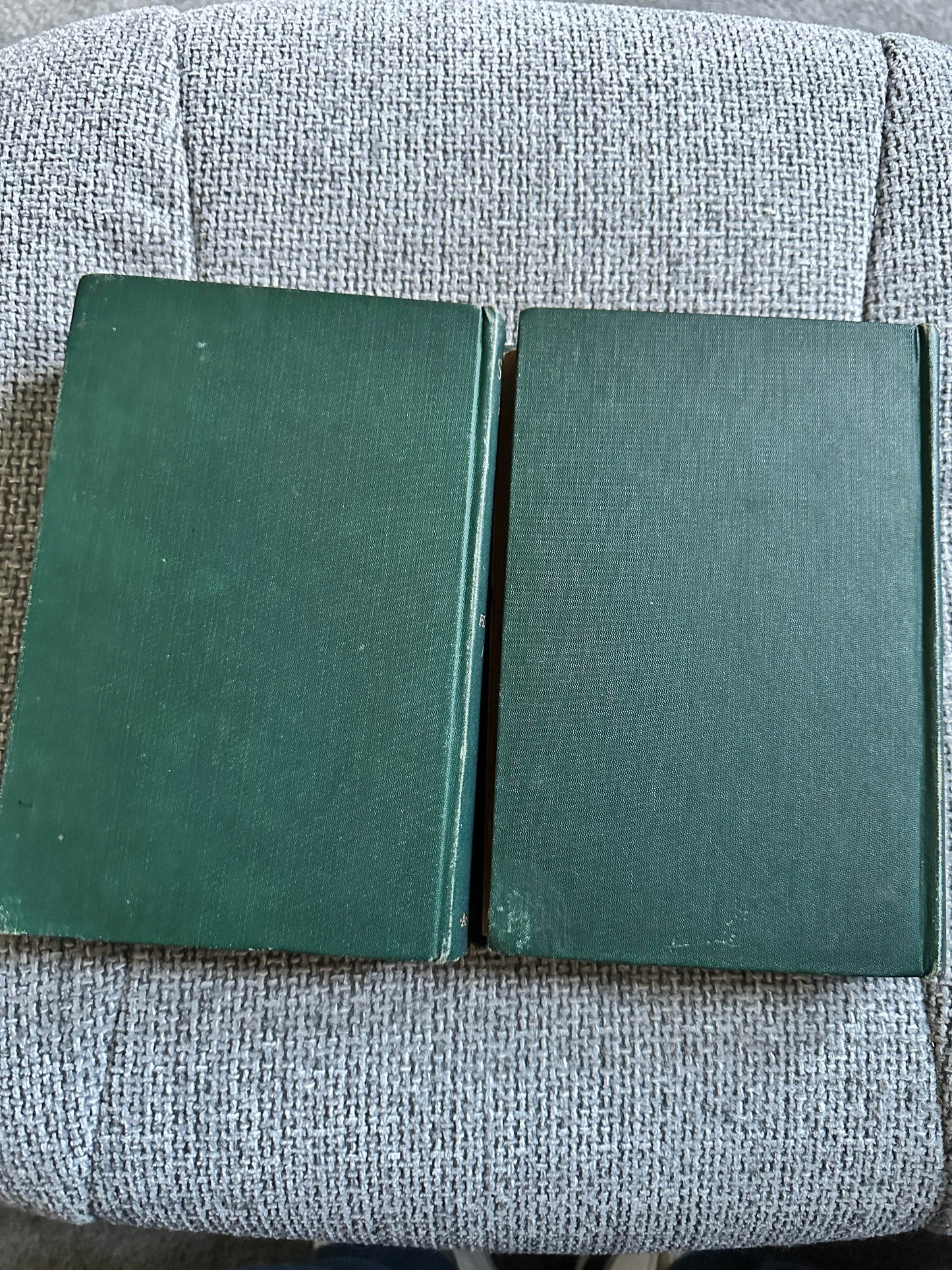 Two vintage green hardcover books from Honeyburn Books on structural botany, 1909 and 1912 structural botany collectible