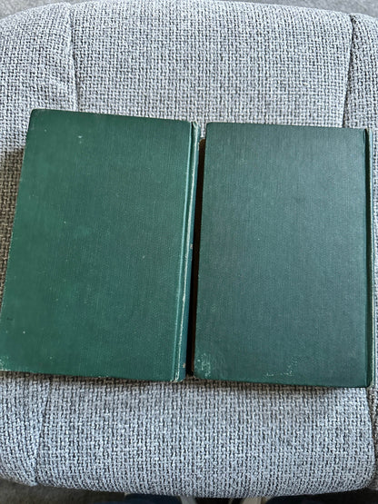 Two vintage green hardcover books from Honeyburn Books on structural botany, 1909 and 1912 structural botany collectible