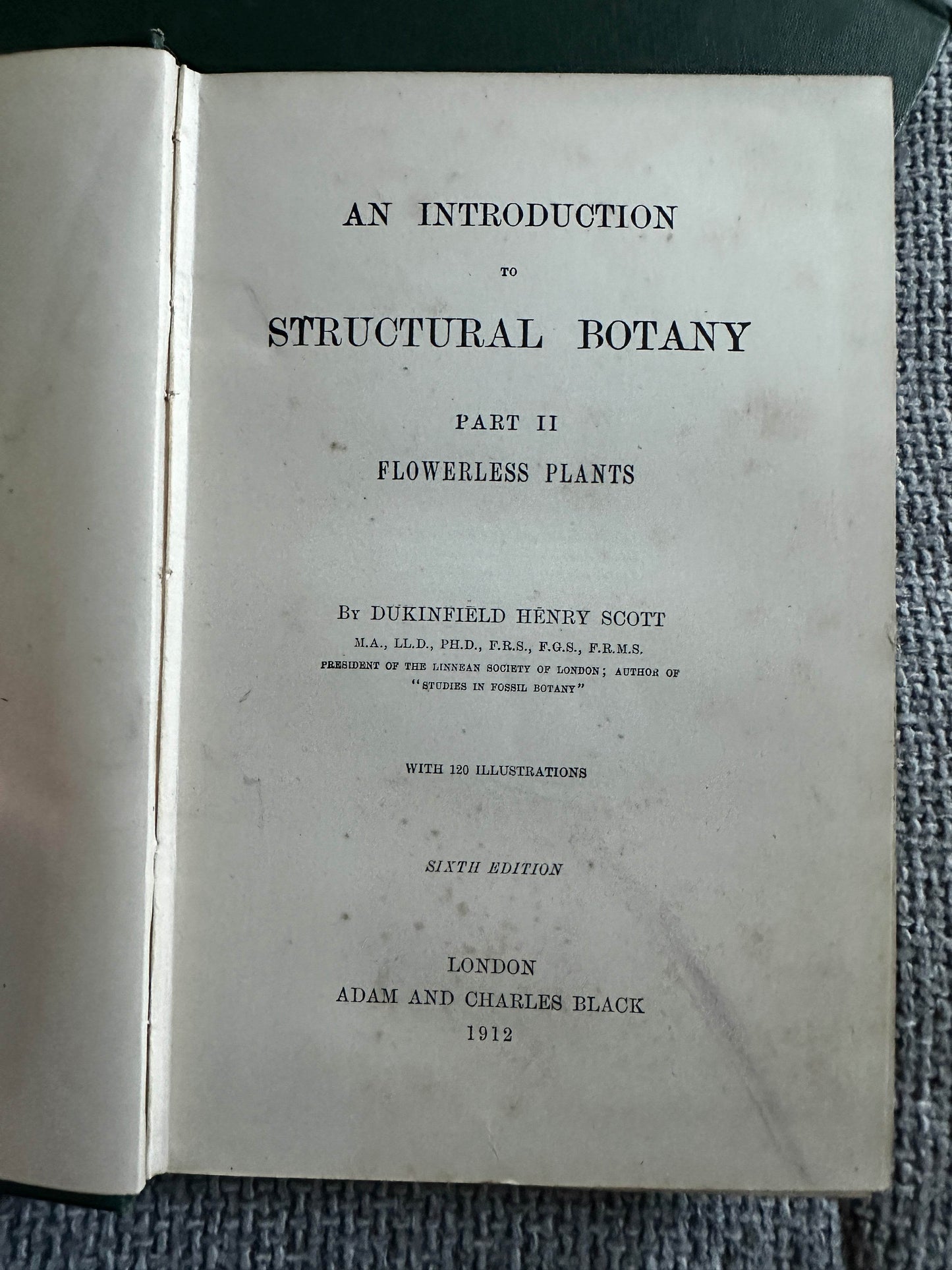 An Introduction to Structural Botany Part II Flowerless Plants 1912 book, featuring illustrations and collectible value