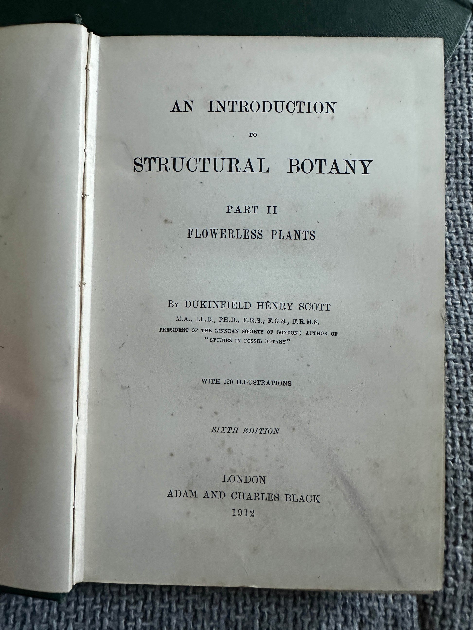 An Introduction to Structural Botany Part II Flowerless Plants 1912 book, featuring illustrations and collectible value