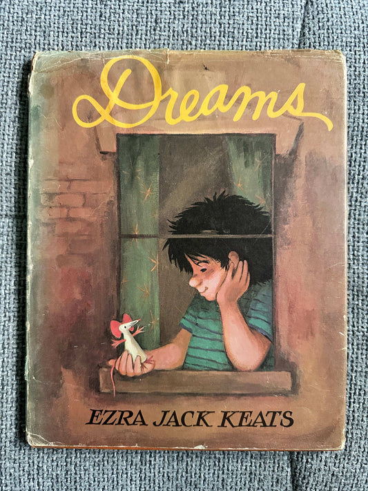 Dreams Ezra Jack Keats first edition children's book featuring a boy with a mouse at a window