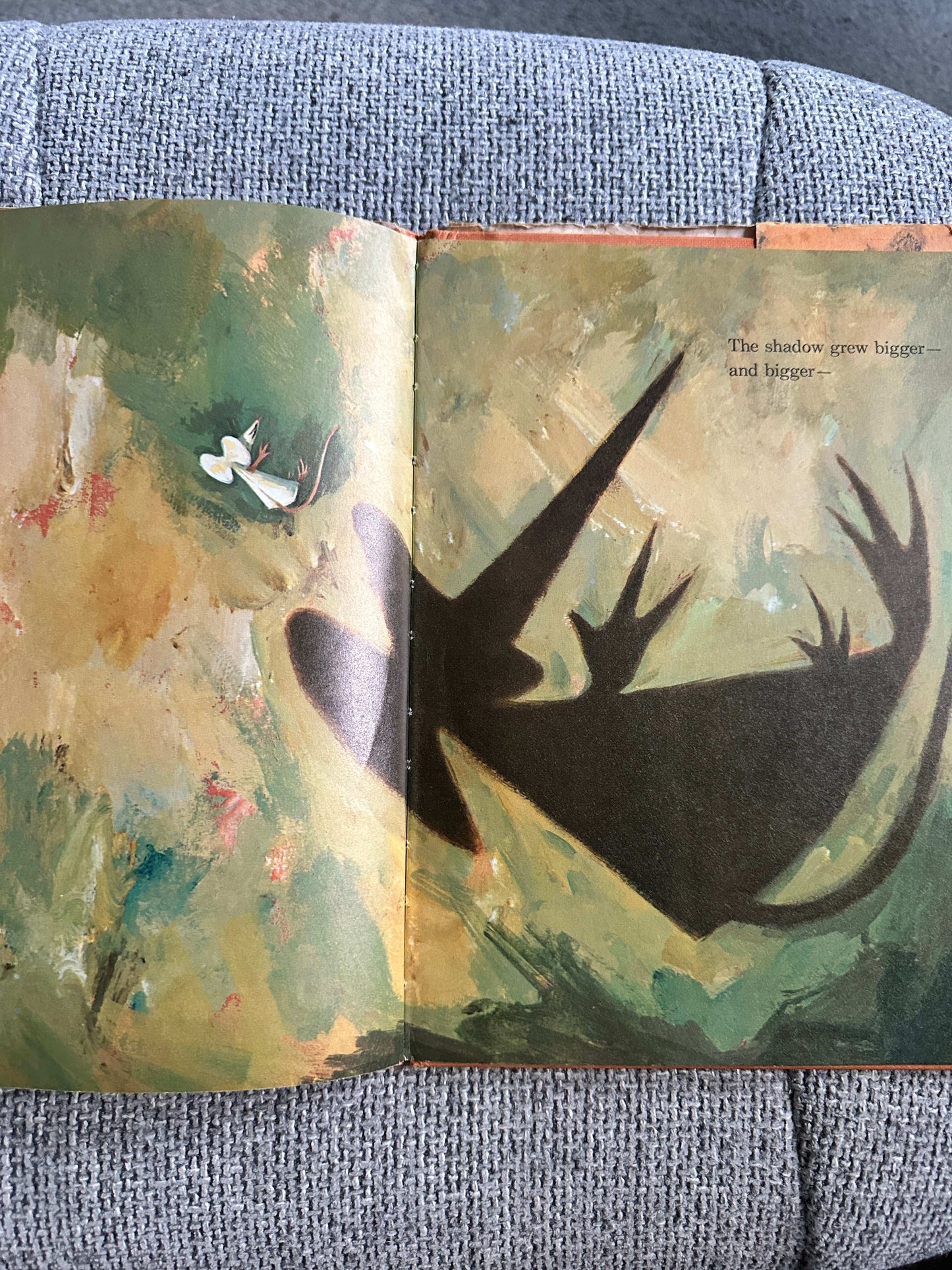 Illustration from Dreams Ezra Jack Keats first edition showing colorful abstract art and a playful scene