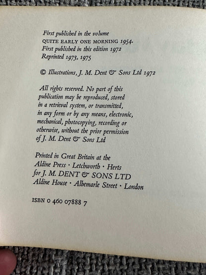 First edition of Holiday Memory Dylan Thomas with copyright details and publication information