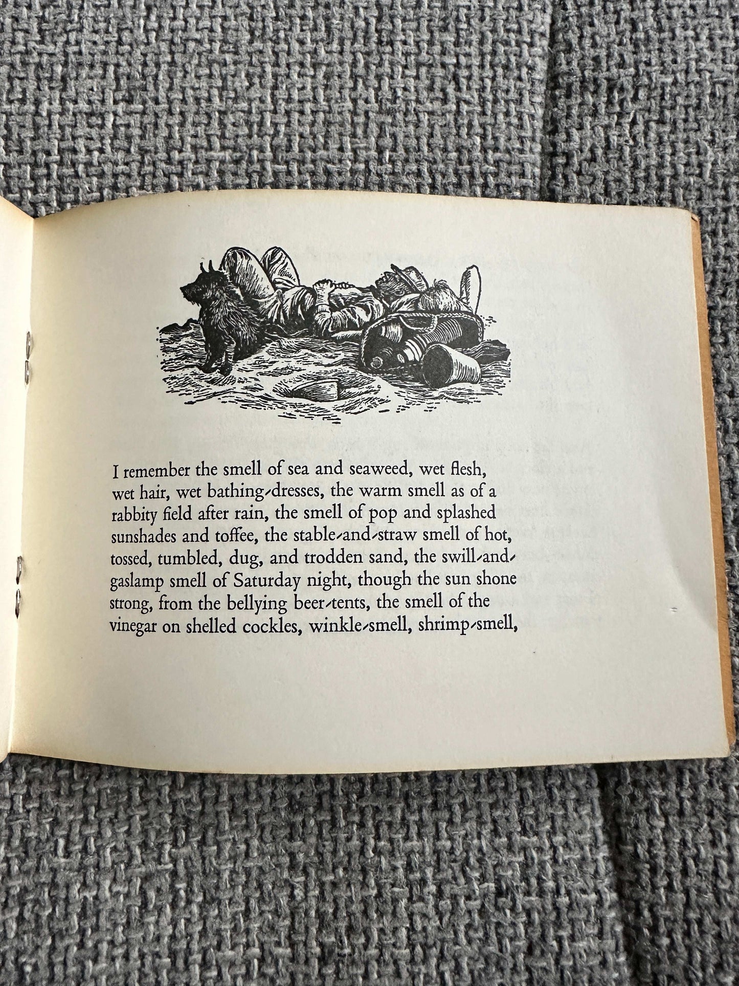 Holiday Memory Dylan Thomas first edition poetry with illustrations capturing seaside imagery