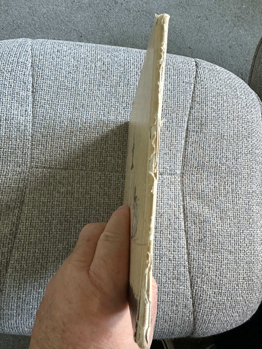 Side view of Enid Blyton The Twins Go To Nursery-Rhyme Land first edition book with worn cover