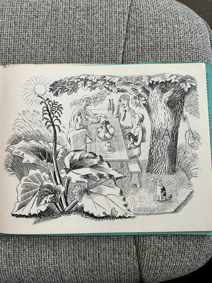 Illustration from the Lady Filmy Fern first edition book featuring children at a picnic under a tree
