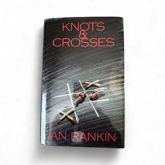 Rare Ian Rankin novels for collectors featuring the book Knots and Crosses with a minimalistic cover design
