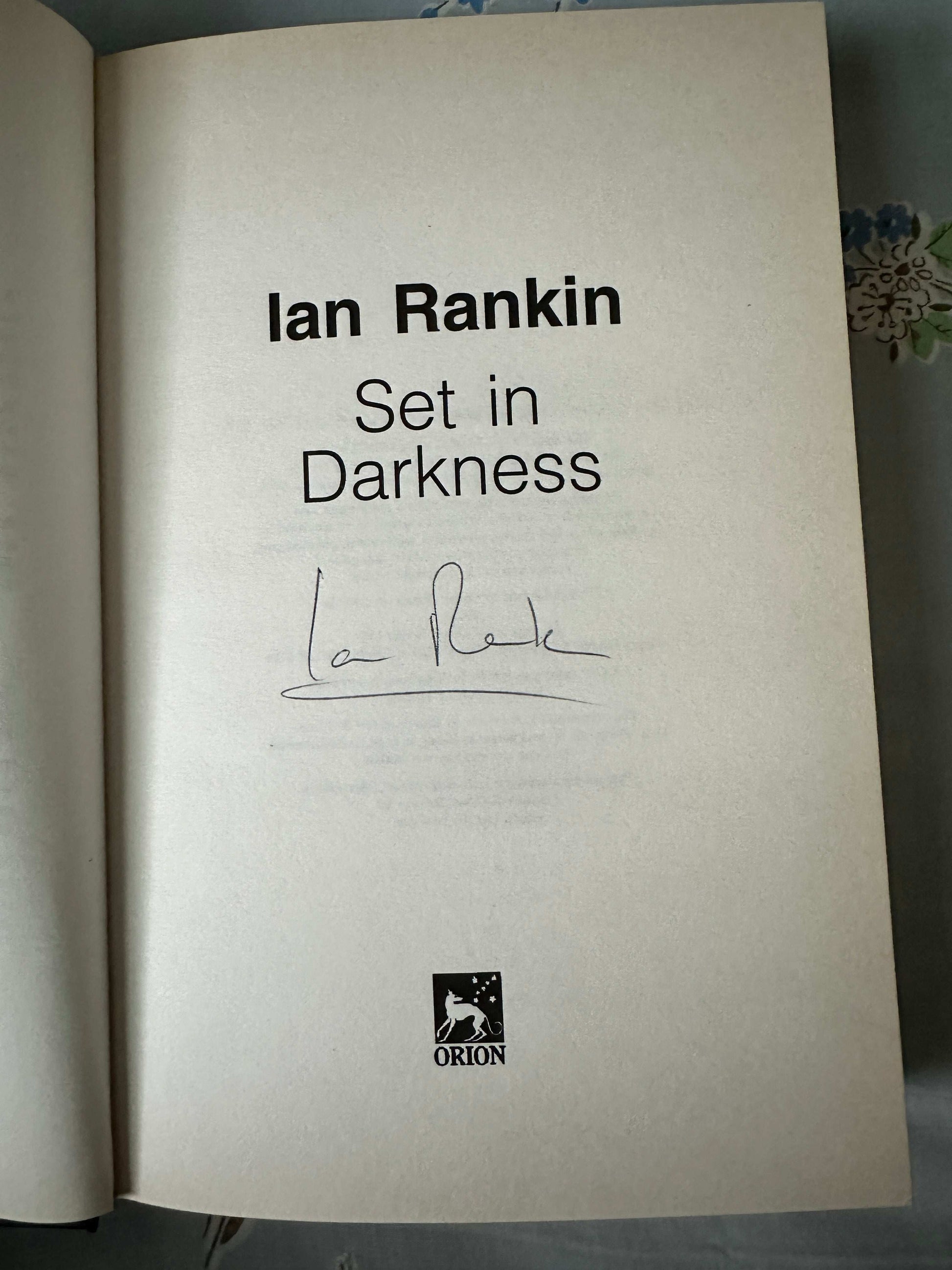 Rare Ian Rankin novels for collectors featuring a signed copy of Set in Darkness