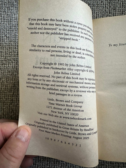 Signed first edition Witch Hunt Ian Rankin book copyright page with publisher details and year of publication