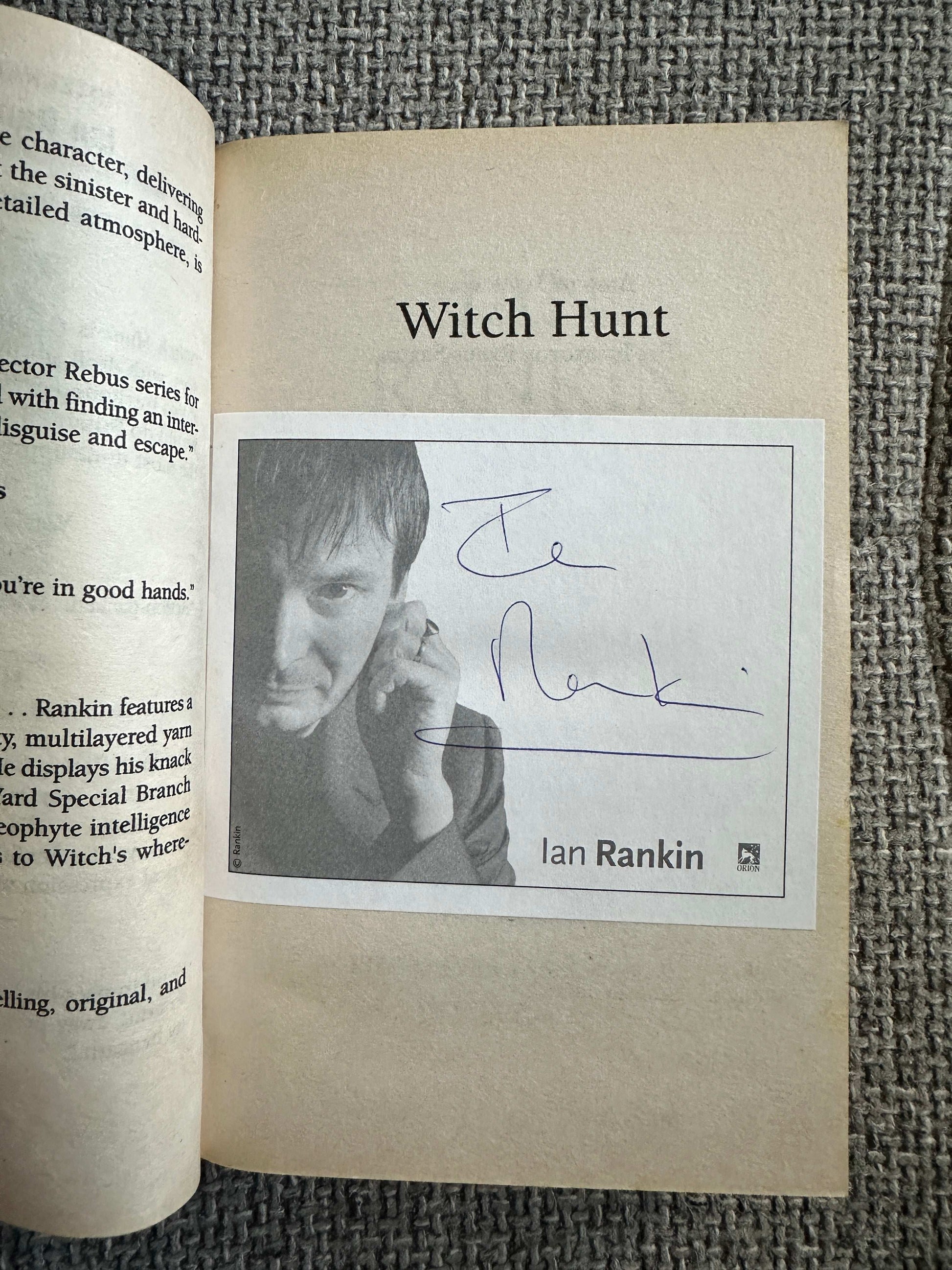Signed first edition Witch Hunt Ian Rankin with author's signature on the title page