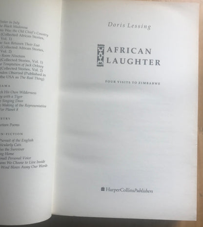1992 *1st*African Laughter(Four Visits To Zimbabwe)Doris Lessing(Published by HarperCollins)