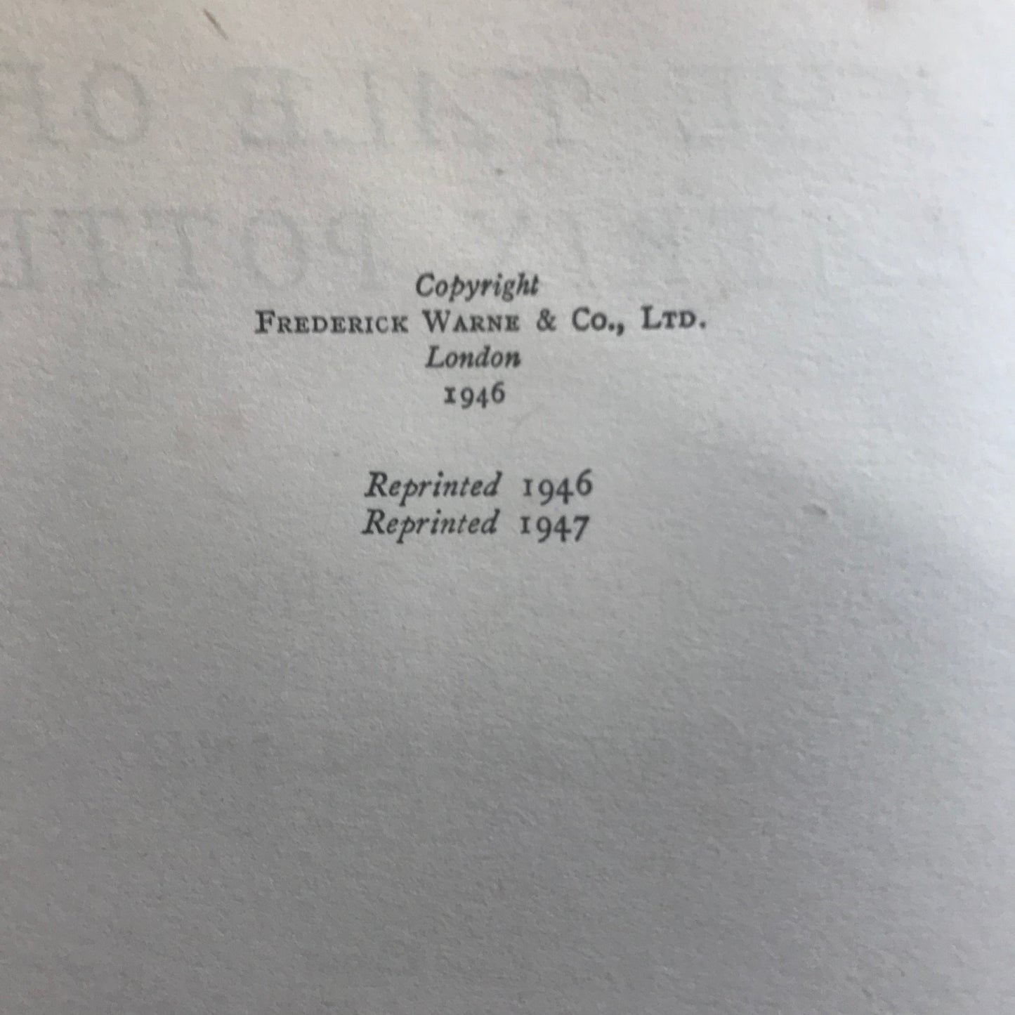 1947 The Tale Of Beatrix Potter A Biography - Margaret Lane(Frederick Warne & Co Ltd)